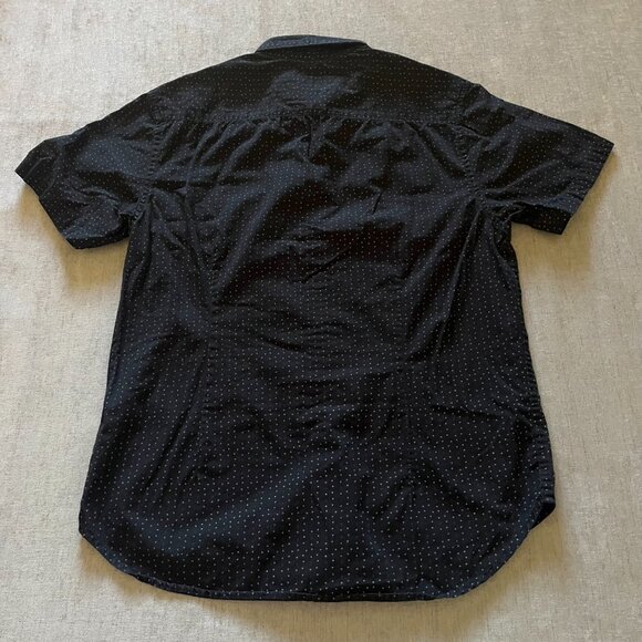 Across The Pond Short Sleeve Button Up Shirt Men Size Small Black Casual - Picture 2 of 5